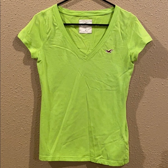 Hollister Lime Green Vneck Shirt 